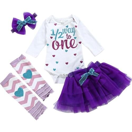 Clothes Baby Girl Romper Sets 4pcs Tolder Girl Clothing Infant Wear Baby Girl Outfit Set Suit for Birthday Party Costume