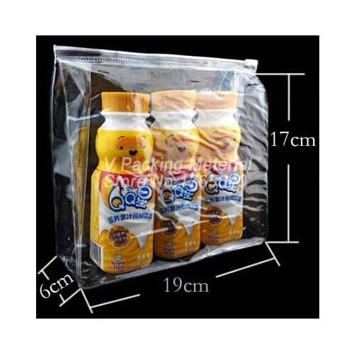 Wholesale 19*17*6cm .transparent clear PVC cosmetic bag,Zip lock gift packing bag.200piece\lot Free shipping