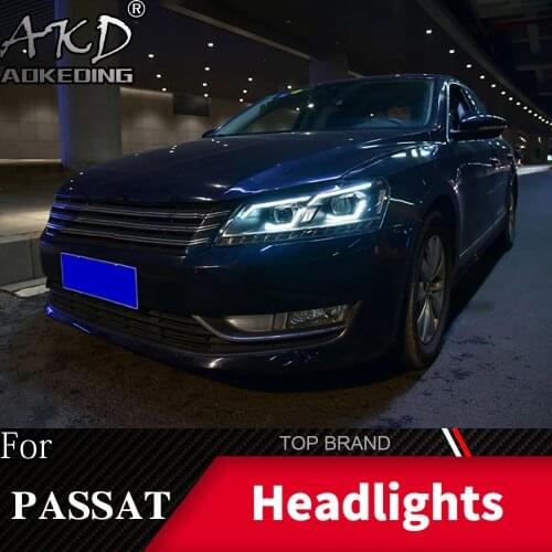 Head Lamp For Car VW Passat B7 2011-2016 Headlights Fog Lights Daytime Running Lights DRL H7 LED Bi Xenon Bulb Car Accessories