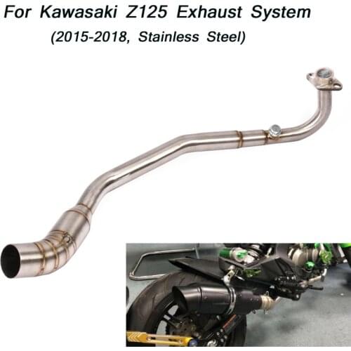 Motorcycle Front Pipe Link Tail 51mm Head Exhaust Vent Pipe Silencer System For Kawasaki Z125 2015 2016 2017 2018