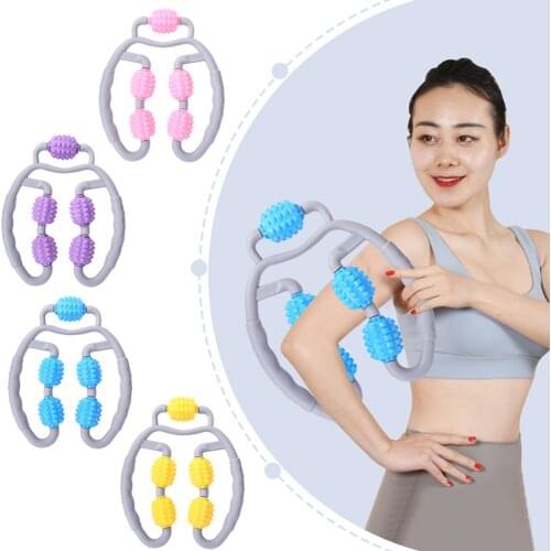 Slimming Roller Ring 5 Wheels Foam Shaft Roller Muscle Relaxer Body Ring Hand Lean Leg Massage Arms Neck Waist Fitness Equipment
