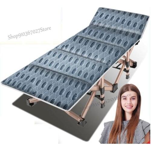 Folding single office lunch break bed simple camp bed recliner nap bed household portable escort bed