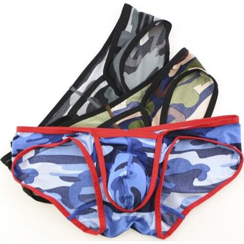 3PCS/Lot New Briefs Breathable Mens Underwear Briefs Men Low Waist Mens Male Comfortable Camouflage Underpants Briefs