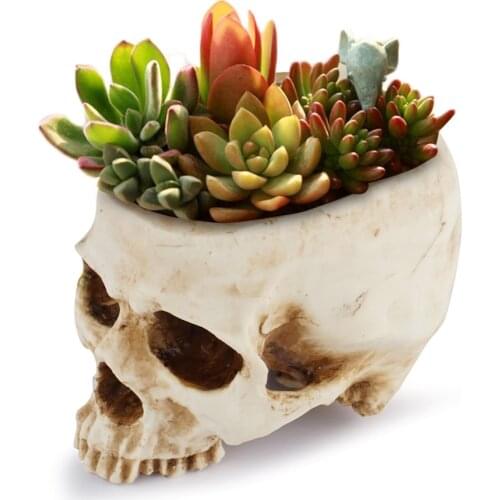 Aquarium Skull Aquarium Ornaments Water Grass Landscaping Resin Crafts Skull Flower Pot