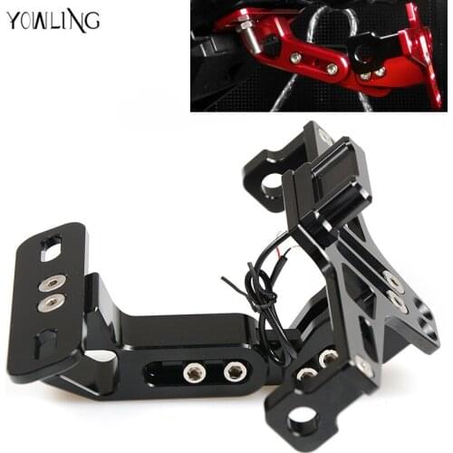 Universal Motorcycle Adjustable Angle cnc Aluminum License Number Plate Frame Holder Bracket Universal Registration Plate Holder