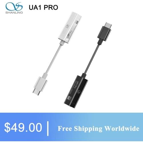 SHANLING UA1 PRO DAC Amplifier ES9219C DSD256 Hi-Res 32bit/384Khz USB-C Decoder/AMP Adapter With High-Purity Copper Cable