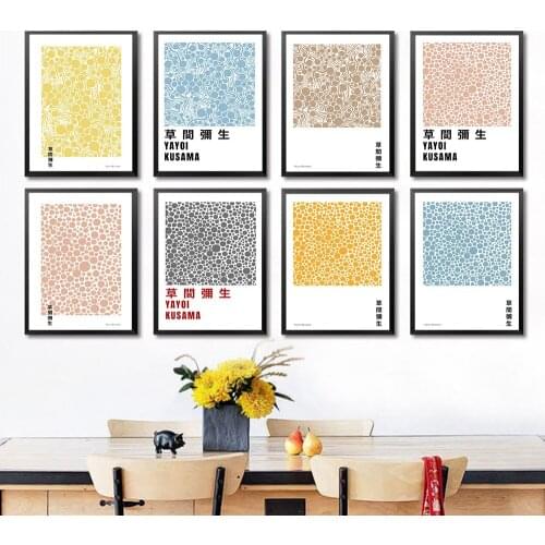 Yayoi Kusama Exhibition Poster Japanese Artist Infinite Point Painting Canvas Picture Abstract Modern Museum For Home Wall Decor