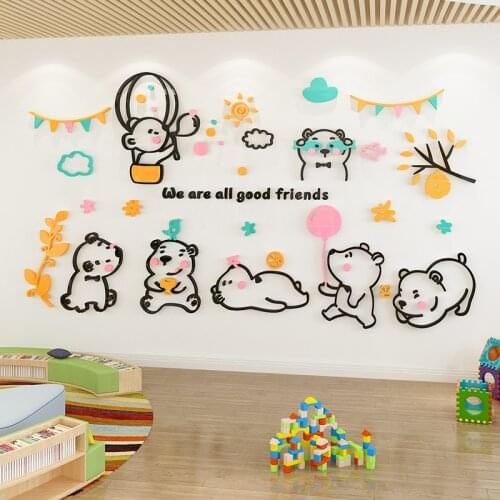 WS15 Kindergarten environment creation classroom 3D wall painting childrens room bedroom wall decoration sticker self adhesive