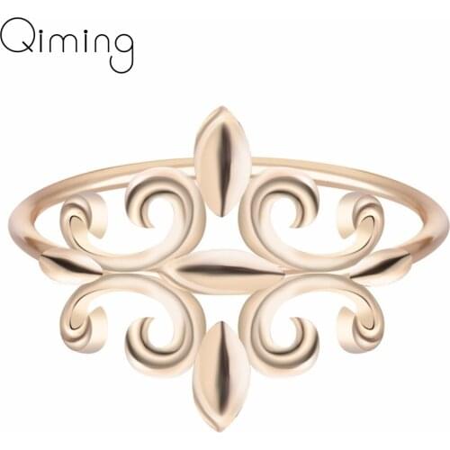 Handmade Flower Fleur De Lys Ring Women Unique Girls Engagement Party Wedding Gift Fashion Dropshipping