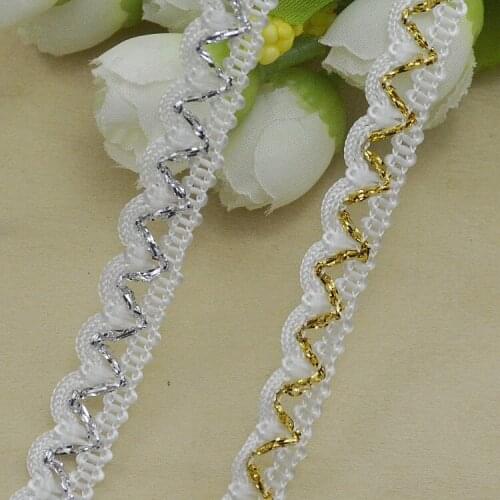 10Meters White Lace Trim Ribbon Curve Lace Fabric Sewing Centipede Braided Lace Wedding Craft DIY Clothes Accessories Home Decor
