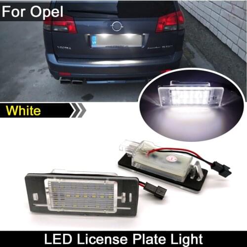 2Pcs For Opel Vectra C Estate 2002 2003 2004 2005 2006 2007 2008 White LED License Plate Light Number Plate Lamp