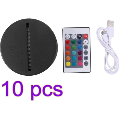 5/10/15PCS USB Cable Touch 3D LED Light Holder Lamp Base Night Light Replacement 7 Color Colorful Light Bases Table Decor Holder