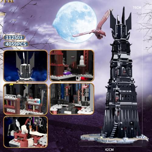 4059Pcs Creativity Movie Series Orthanc Tower Architecture Model Building Block Bricks Kid Educational DIY Toys Birthday Gifts