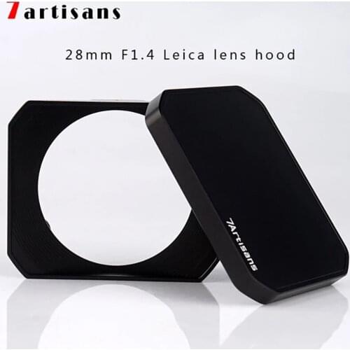 7 artisans rectangular metal hood for 7artisans 28mm F1.4 for Leica lens hood+cap