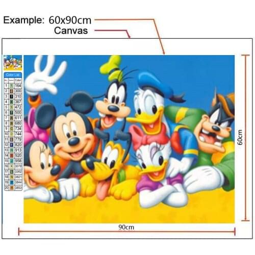 Disney Mickey Mouse Donald Duck Diamond Painting 5D DIY Cartoon Portrait Mosaic Hobby Full Square/Round Drill Home Mural Decor