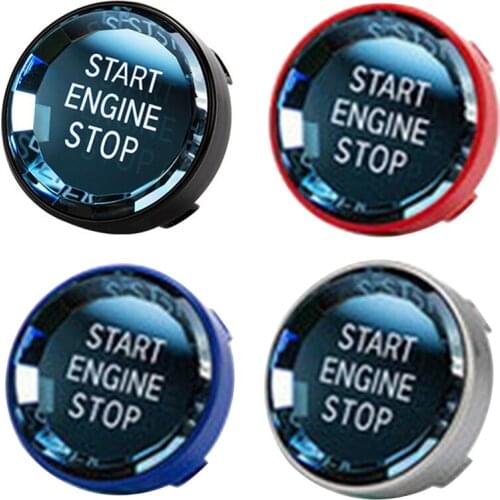 Car Interior Switch Cover Crystal One-Key Engine Start Stop Button Sticker Trim for BMW- 3/5 Series E70 E90 E60