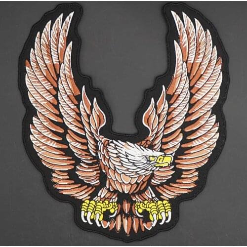 Large Cloth Patch Motorcycle Locomotive Eagle Embroidery Badge Leather Jacket Decoration Back High-grade Iron-On