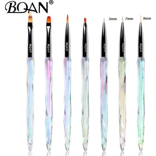 BQAN New Transparent Diamond Gradient Nail Brush Nail Art Brush Line Painting Brushes Crystal Acrylic Thin Liner Drawing Pen