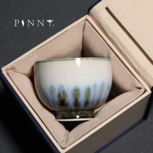 PINNY Blue Flame Master Tea Cup Pigmented Kung Fu Teacups Ceramic Traditional Chinese Tea Bowl Drinkware