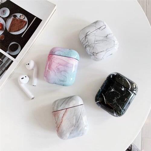 Imitation marble Case for Airpods 1 2 Earphone Box Cover Bluetooth Wireless Protect Case for Airpod