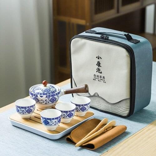 Flowers Exquisite Stone Grinding Shape Tea Set Handmade Tea Pot Cup Set Chinese Tea Ceremony Gift GungFu Tea Cup Teaware Gifts