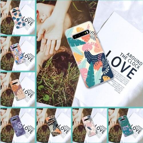 For Samsung Galaxy S10 Plus 5G 10E Phone Case Silicone Flower Leaf Fashion Pretty Back Cover For Samsung Galaxy Note 10 Pro Case