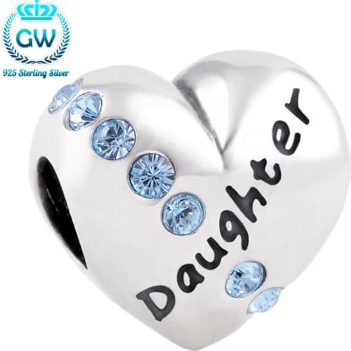 Daughter Beads 925 Sterling Silver Beads For European Bracelet Sale Beads Mother Daughter GW Brand Jewellery X121C