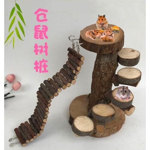 Hamster spiral ladder hamster supplies apple wood villa tree fork pedal stairs Golden Bear cage landscape toys