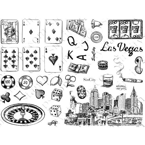 Playing cards Transparent Clear Silicone Stamp/Seal for DIY scrapbooking/photo album Decorative clear stamp sheetsM1246