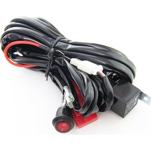 LED Light Bar Wiring Harness Kit 14AWG Heavy Duty 12V On-off Switch Power Relay Blade Fuse for Off Road LED Work Light Bar
