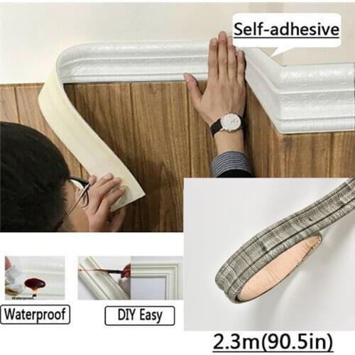 Kitchen Window Accessories 3D Selfadhesive Waterproof Pattern Wallpaper Border Wall Decor Removable edge gap waterproof Sticker