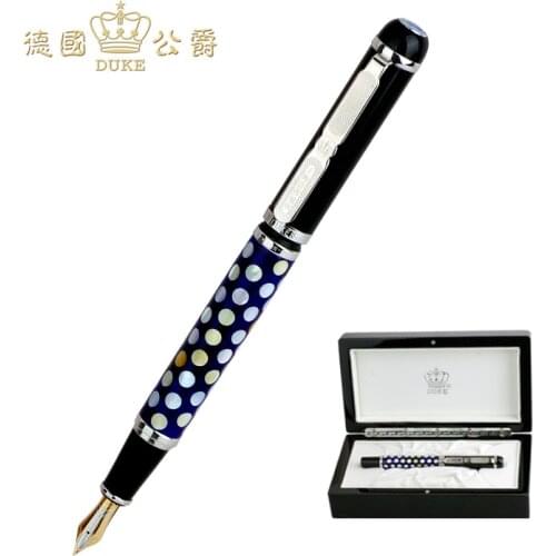 Fashion Duke Fountain Pen Luxury 18k Gold Pen 0.5mm Nib Ink Pen High End Business Gift Pens with An Original Box Free Shipping