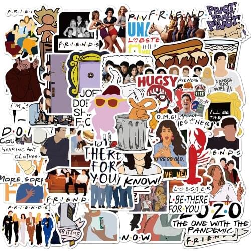 5/10/50pcs Friends Tv Show Series Stickers Funny Vintage Style Decal Scrapbooking Phone Laptop Waterproof Cartoon Stickers Gifts