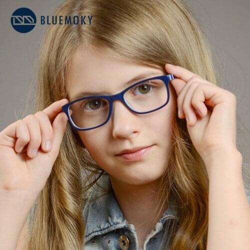 BLUEMOKY Acetate Children Glasses Frames Striped Rectangle Eyewear Frame Optical Ultralight Myopia Eyeglasses for Boys Girls