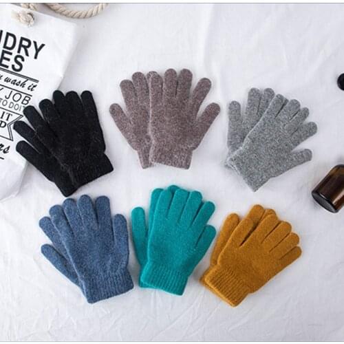 2020 Unisex Knitting Gloves Women Crochet Wool Gloves Autumn Winter Warm Full Finger Mittens Men Cycling Gloves Riding 14 Color
