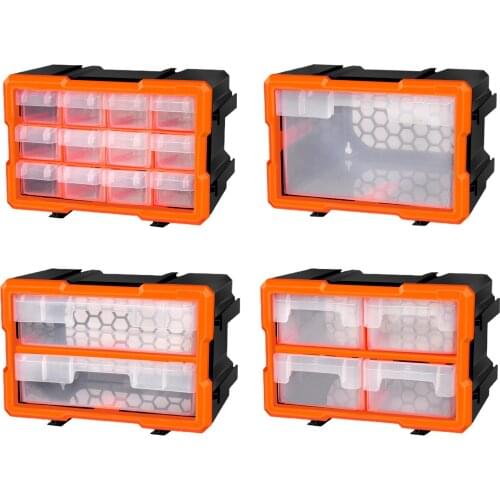 Plastic Tools Storage Box, Heavy-duty Screw Tool Case Electronic Tools Holder Components Storage Box Small Parts Organizer Box