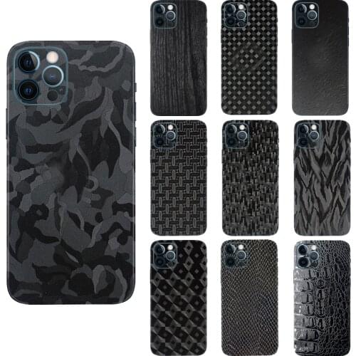 3D Camo Ghost Black Skin Film Wrap Skin Phone Paste Sticker For iPhone 12 Pro Max 12 Mini SE 2020 11 Pro XS MAX XR X 8 7 Plus