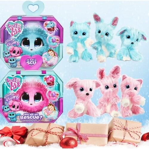 Plush Bath Toys Send exquisite gift box Scruff a Luvse Childrens Dog Cat Rabbit Animal Stitch for Kids Girls Surprise Christmas
