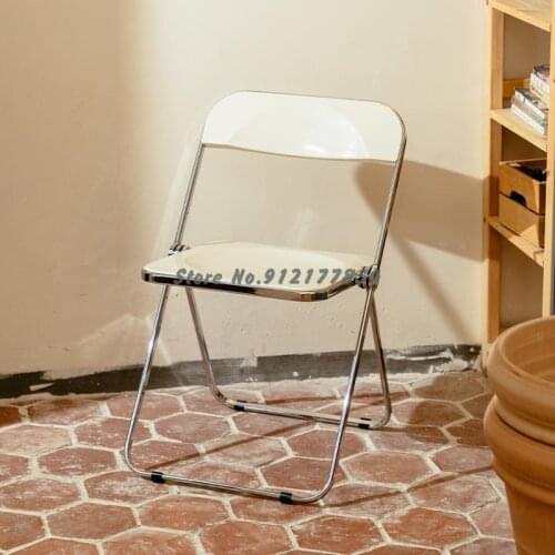 Transparent Dining Chair Nordic Folding Chair Home Backrest Ins Net Red Makeup Modern Simple Acrylic Chair