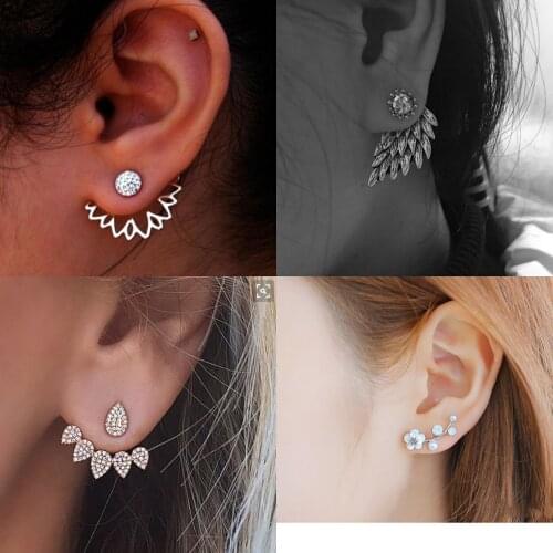2019 New Crystal Flower Drop Earrings for Women Fashion Jewelry Gold Silver Rhinestones Earrings Gift for Party Best Friend