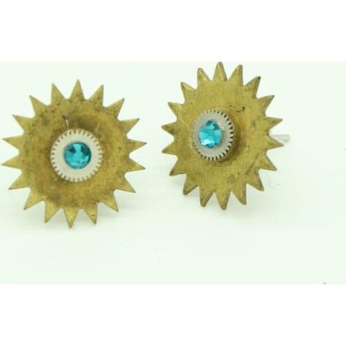 Steampunk Earrings Mens Gear Earring Handmade Vintage Steam Punk Jewelry