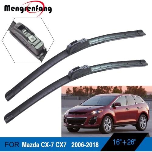 For Mazda CX-7 CX7 Car Front Windscreen Wiper Blades Soft Rubber Wiper J Hook Arms Accessories 2006-2018