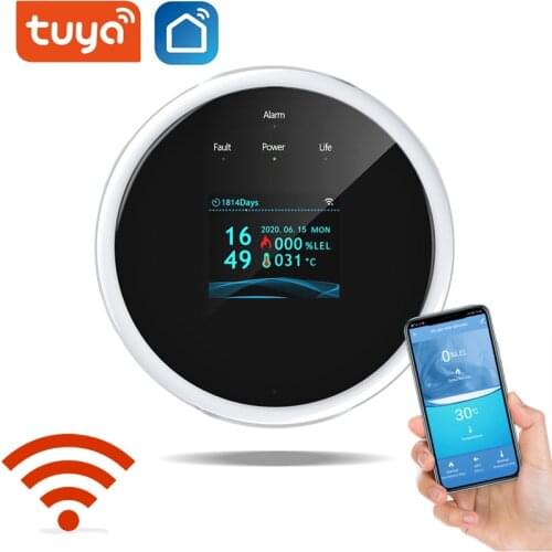 Tuya Smart WIFI Gas Leak Detector Natural Gas Alarm Sensor Smoke Alarm Remote Alert Work With Smart Life APP Home Security