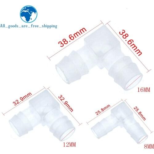 1pcs 8/12/16mm Plastic Pagoda Barbed Equal Elbow L Type Hose Connector Pipe Fitting Tube Joint for Garden