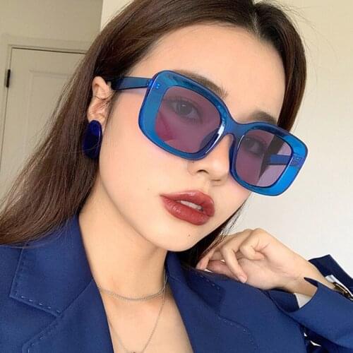 Fashion Square Sunglasses 2020 Trends Women Designer Blue Summer Glasses For Women Vintage Female Shades Eyewear UV400