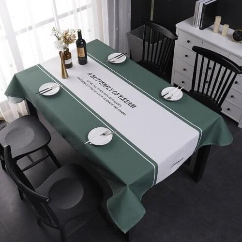 Modern Simple Ins Wind-proof and Water-proof Rectangular Tablecloth Pure Color Light Luxury Cotton and Linen Cloth Art Tea