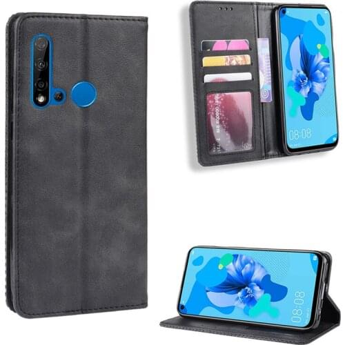 Retro Slim Leather Flip Cover Huawei P20 lite 2019 Case Wallet Card Stand Magnetic Book Cover P20 lite 2019 Phone Cases