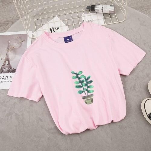 Harajuku Vintage Graphic T-shirt Women Kawaii Cartoon Vegan Floral Print T Shirt Women Fashion Grunge Aesthetic Tops Grunge