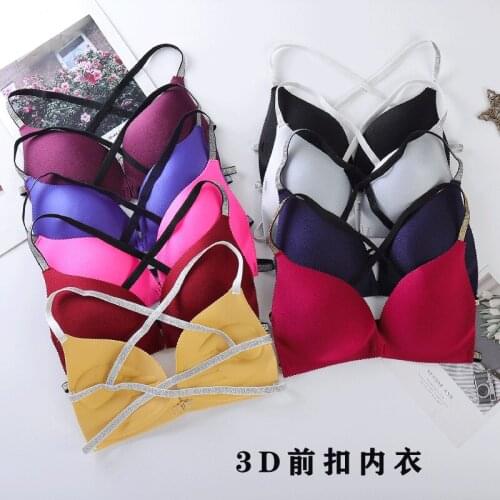3D Sexy Lingerie Seamless Sport Bra Backless Top Bra Push Up Bralette Brassiere Women Underwear girl large back strap bra vest