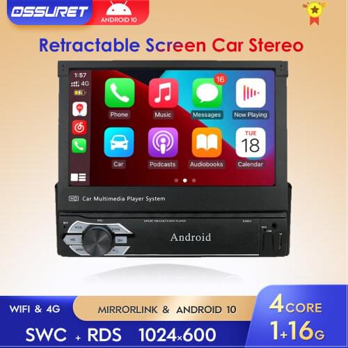 Single 1 Din 7'' quad core Universal Android 9.0 2GB RAM Car Radio Stereo GPS Navigation WiFi 1024*600 Touch Screen 1din Car PC